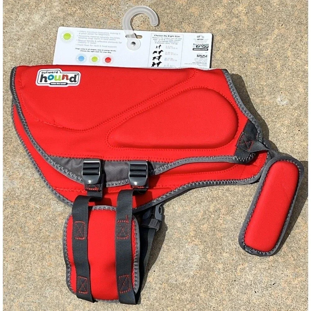 Outward Hound Dawson Swimmer Life Jacket for Dogs - Large, Red 28-32